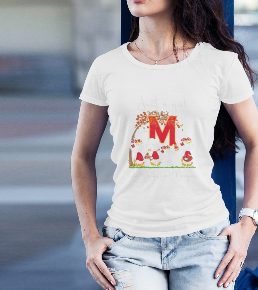 Just A Girl Who Loves Fall And Maryland Terrapins Snoopy Peanuts T-Shirt