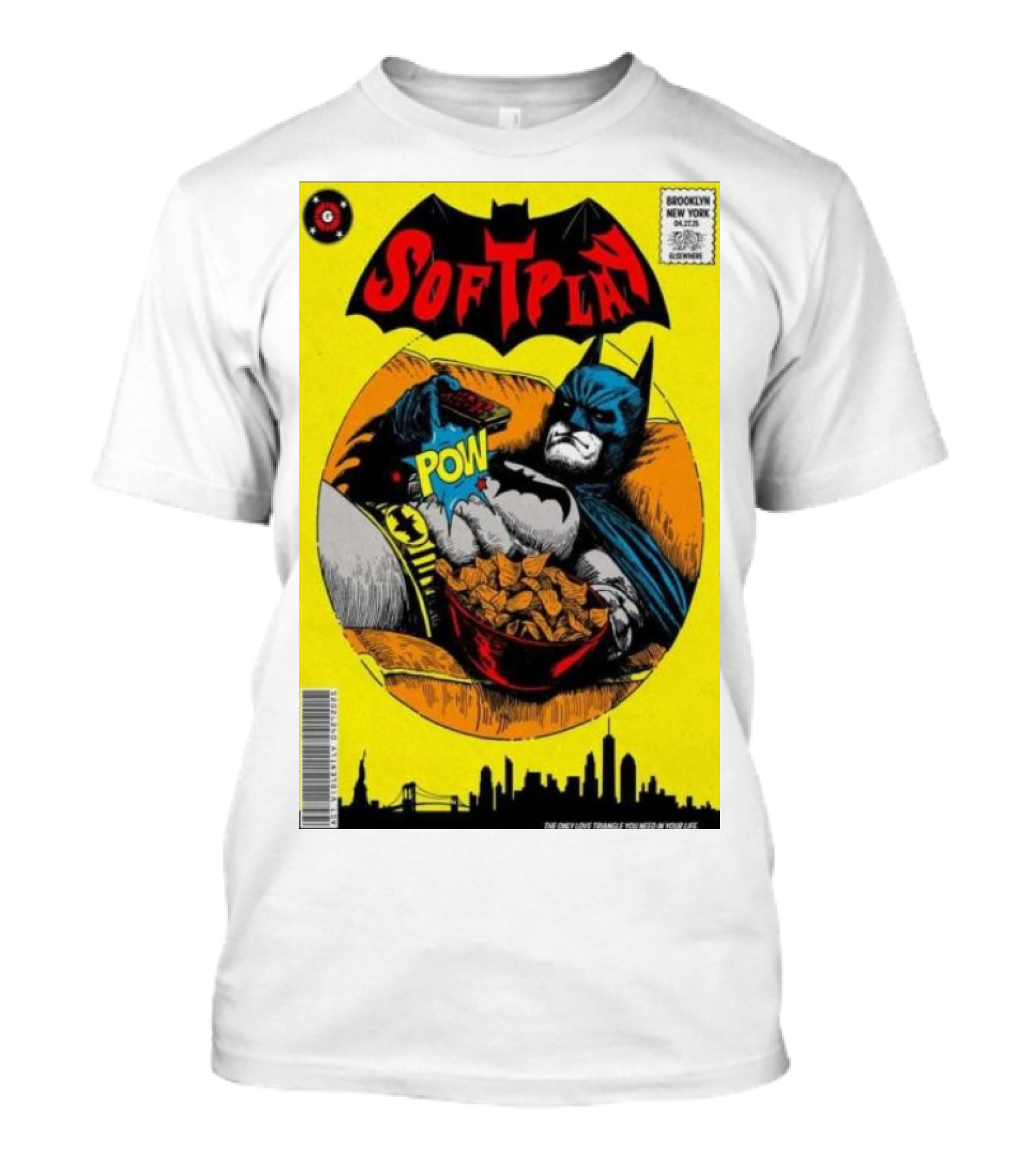 Soft Play Brooklyn New York Batman Comic Cereal Pow 2025 T-Shirt