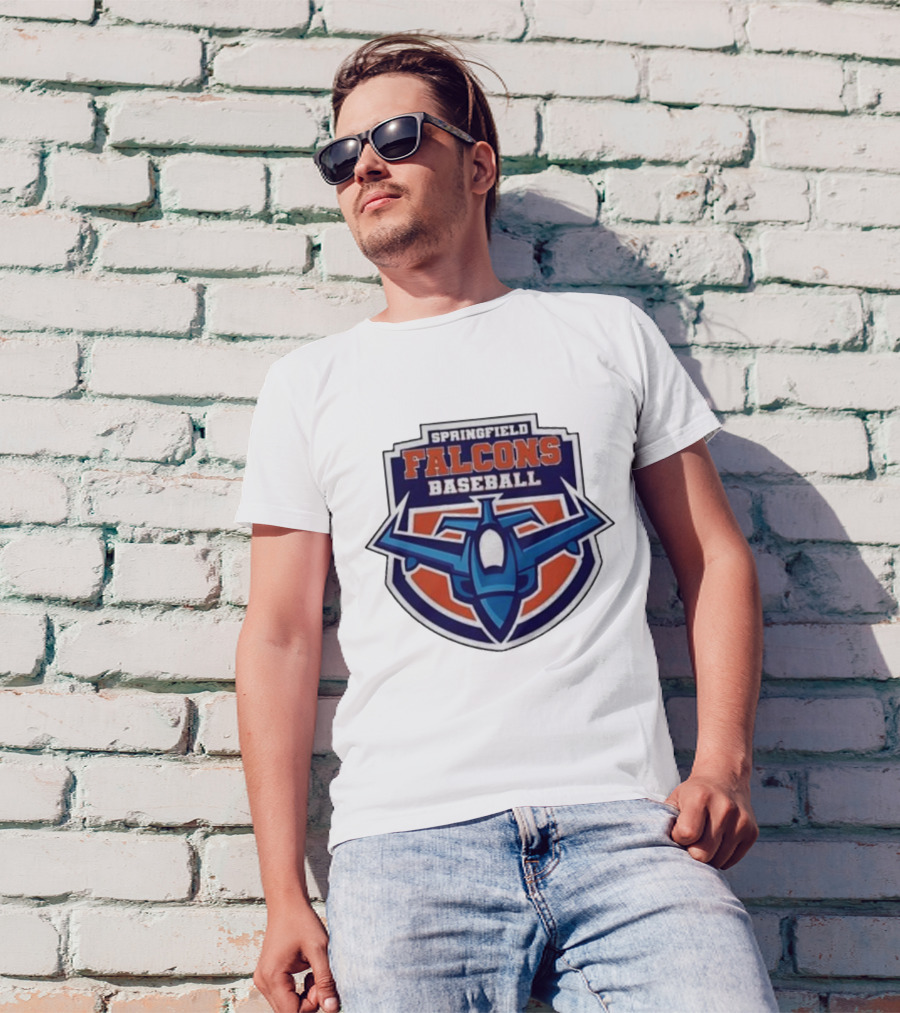 Springfield Falcons Baseball With Blue Jet Emblem T-Shirt