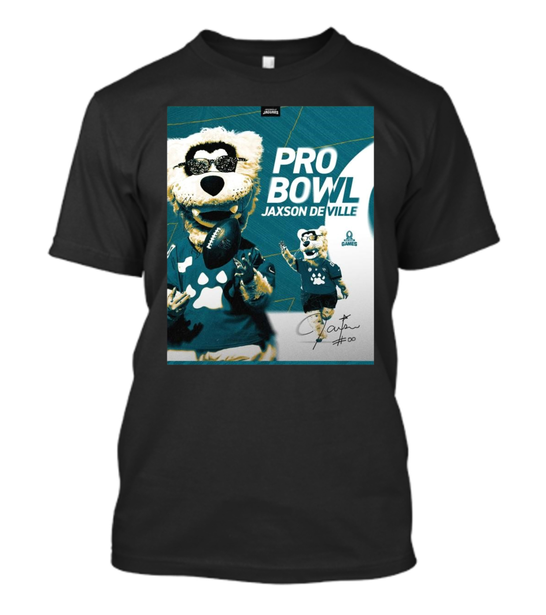 Jacksonville Jaguars Jaxson De Ville Pro Bowl Games Signature T-Shirt