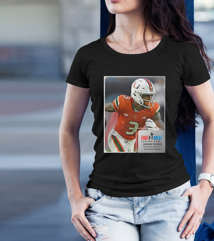 Jacolby George Miami Hurricanes Senior WR East West Shrine Bowl Pop-Tarts Bowl T-Shirt