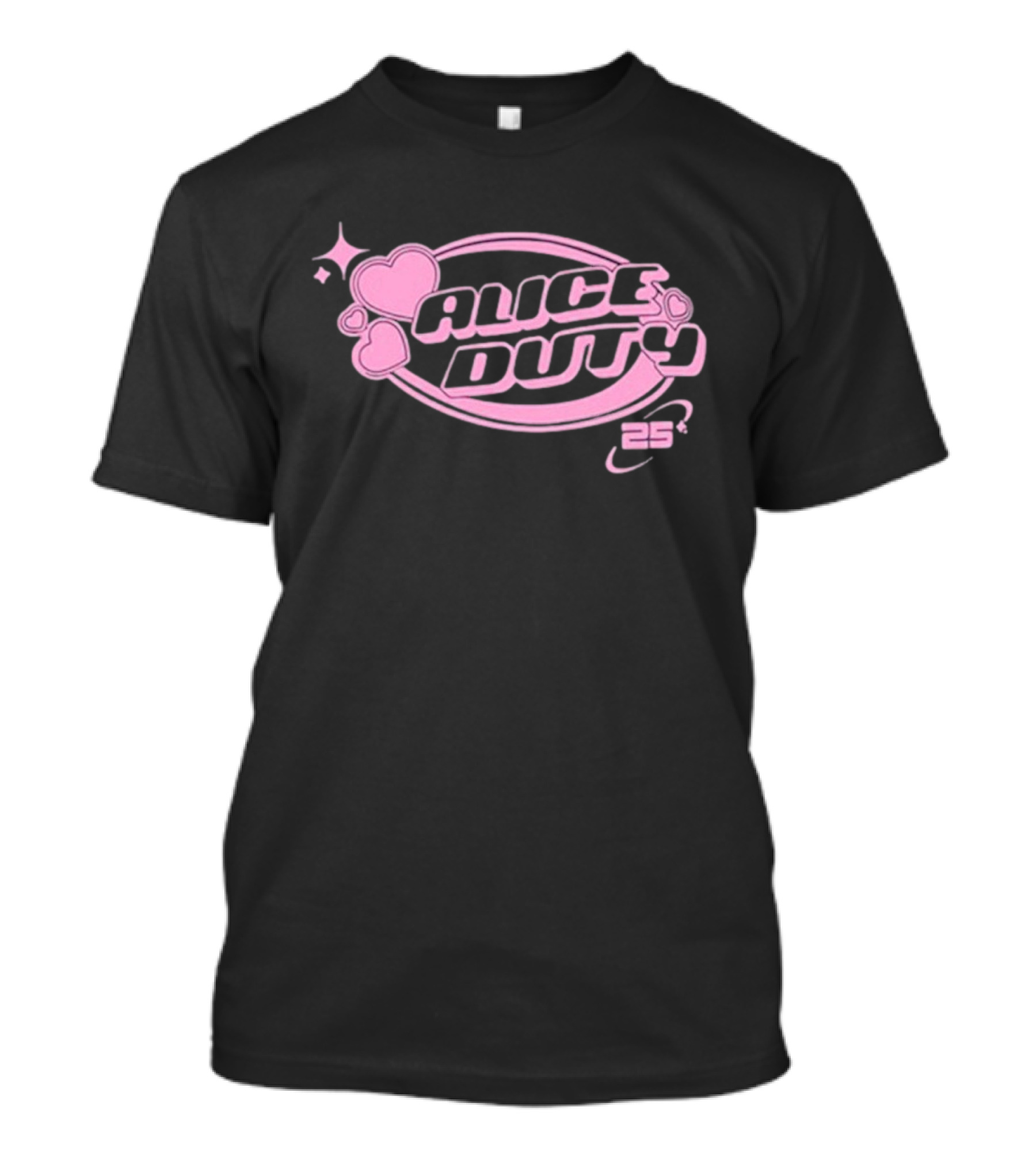 Alice Duty 25 Hearts And Stars Pink Emblem T-Shirt