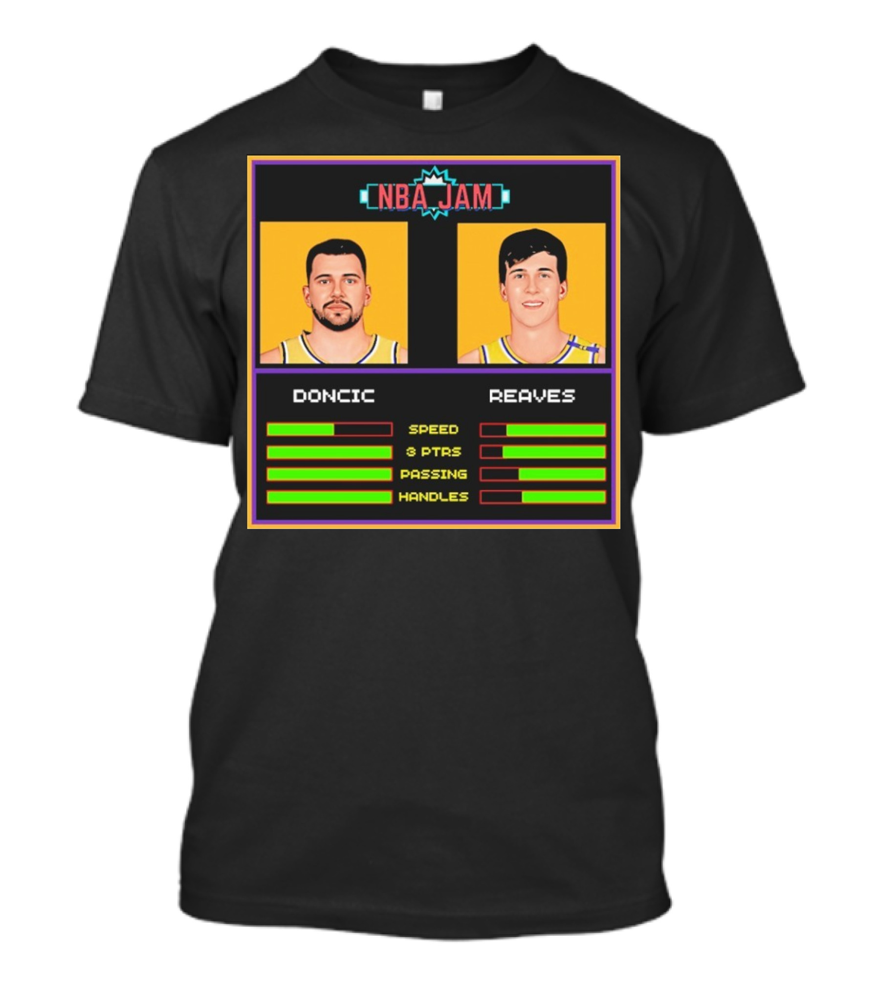 NBA Jam Doncic Reaves Speed 3 PTS Passing Handles T-Shirt