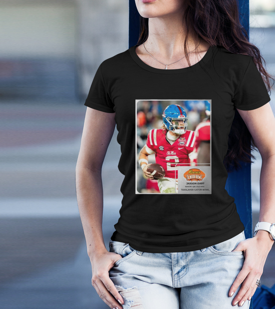 Jaxson Dart Ole Miss Rebels Quarterback Reese’s Senior Bowl Taxslayer Gator Bowl SEC T-Shirt