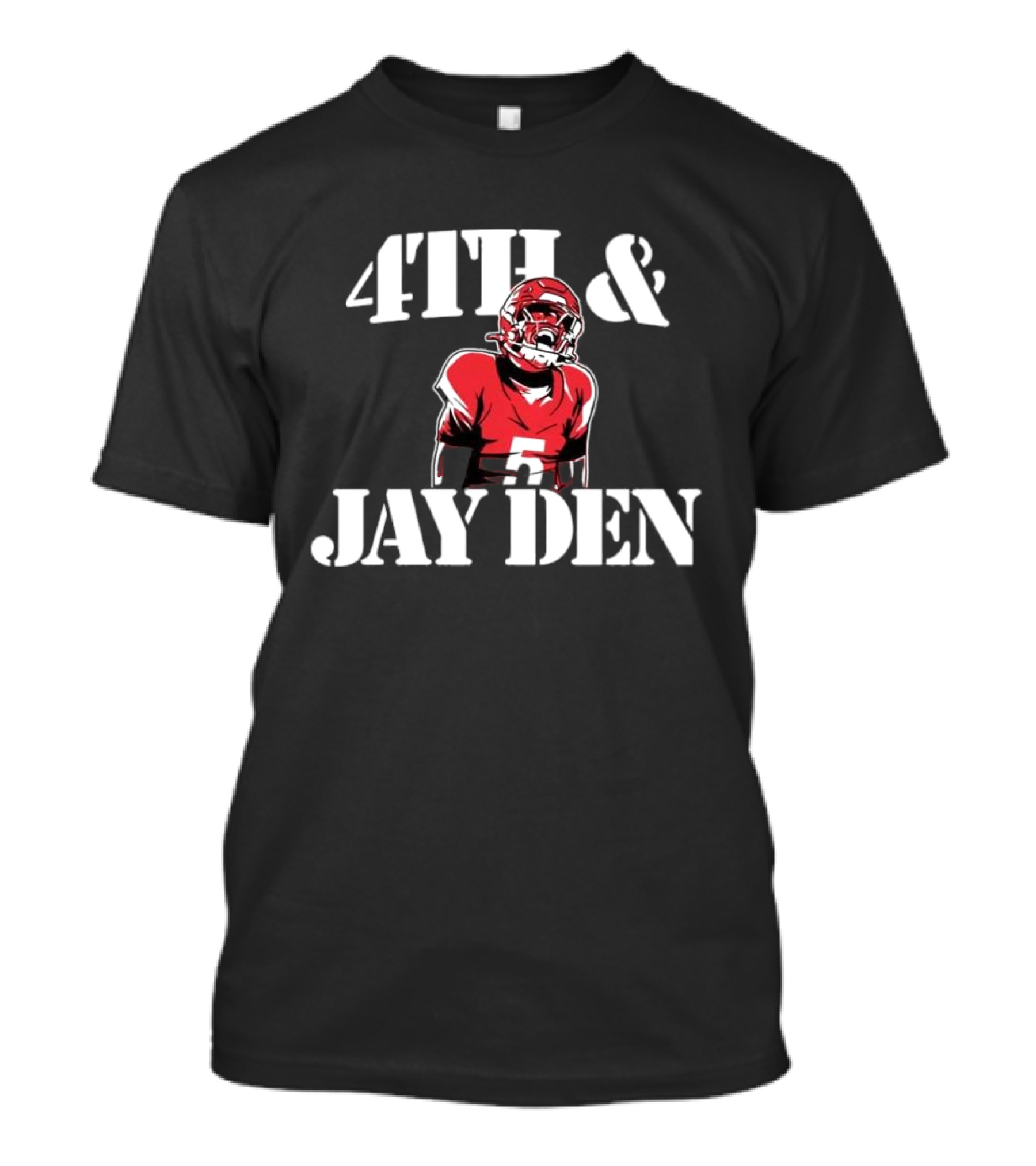 4TH & JAYDEN Football Quarterback In Red Jersey 5 T-Shirt