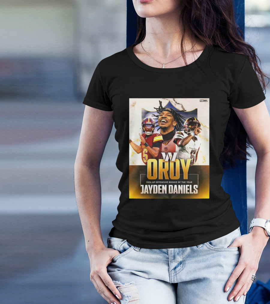 Jayden Daniels 2024 AP OROY Offensive Rookie Of The Year Washington Commanders NFL On FOX T-Shirt