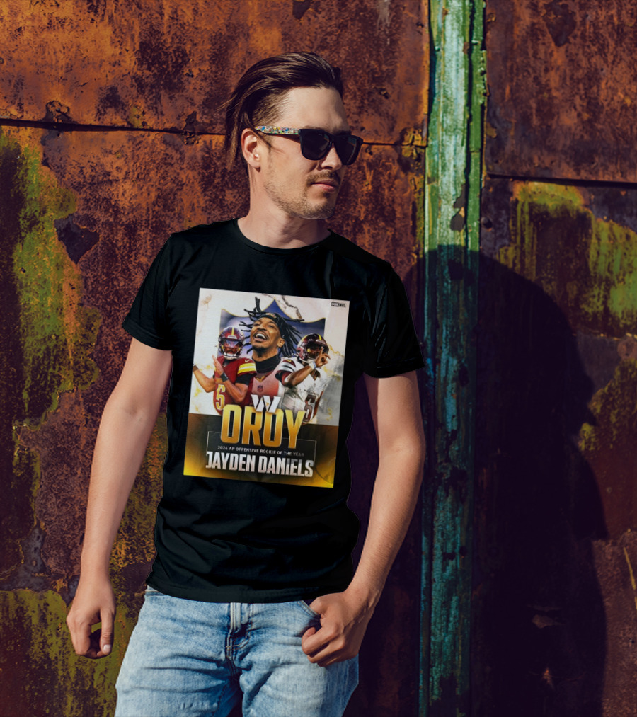 Jayden Daniels 2024 AP OROY Offensive Rookie Of The Year Washington Commanders NFL On FOX T-Shirt