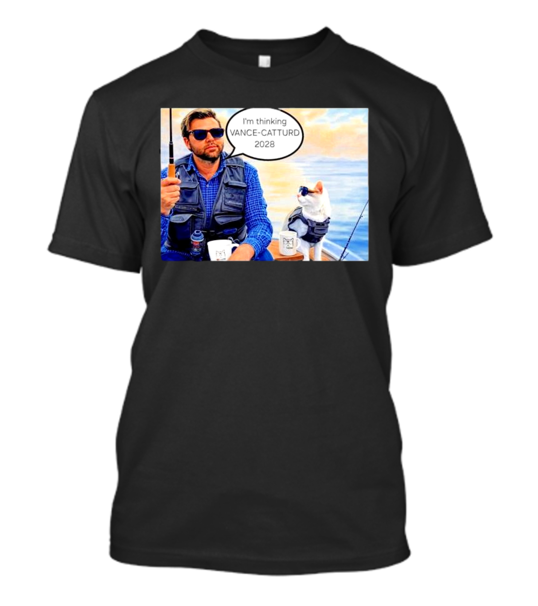 JD Vance Cat Sunglasses Fishing I’m Thinking Vance-Catturd 2028 T-Shirt