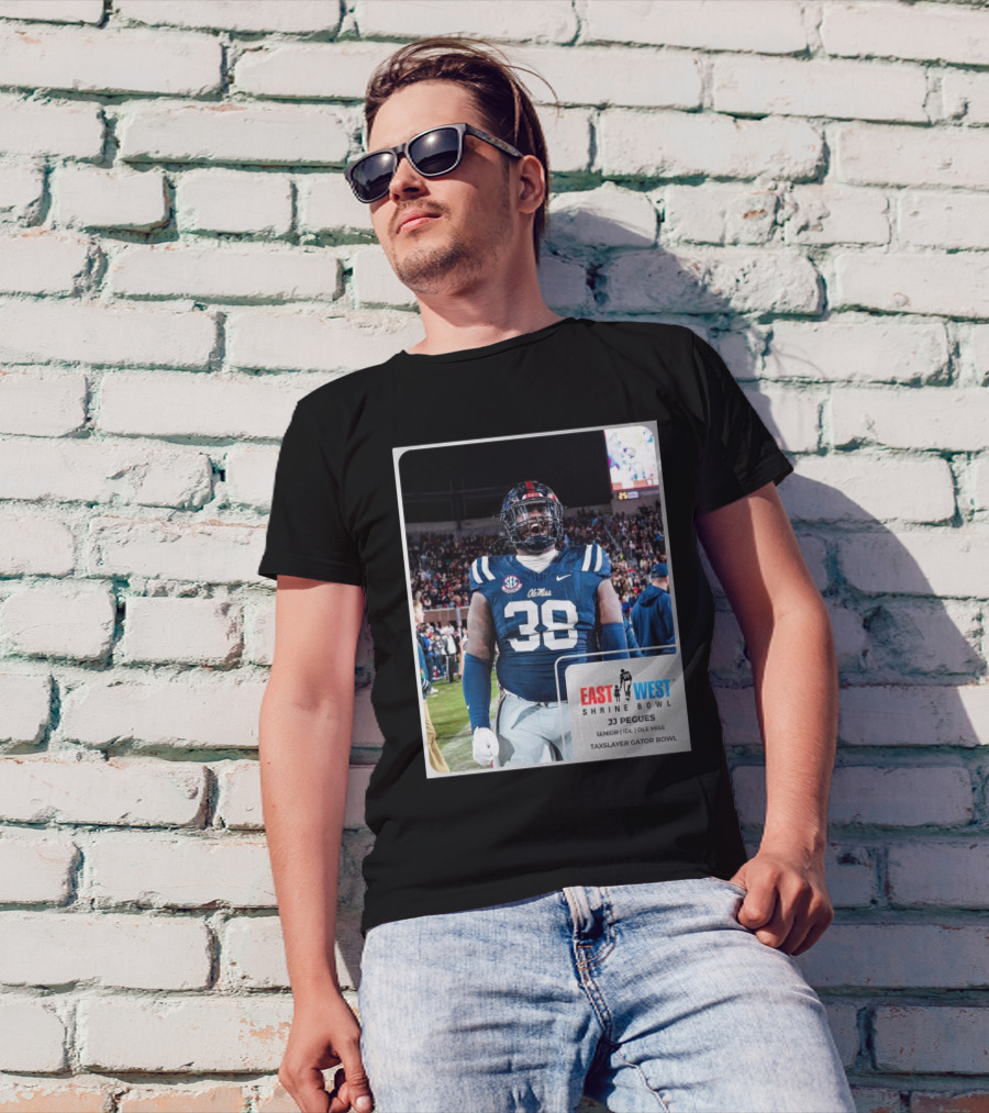 Ole Miss JJ Pegues Senior IDL SEC Football East West Shrine Bowl Taxslayer Gator Bowl T-Shirt