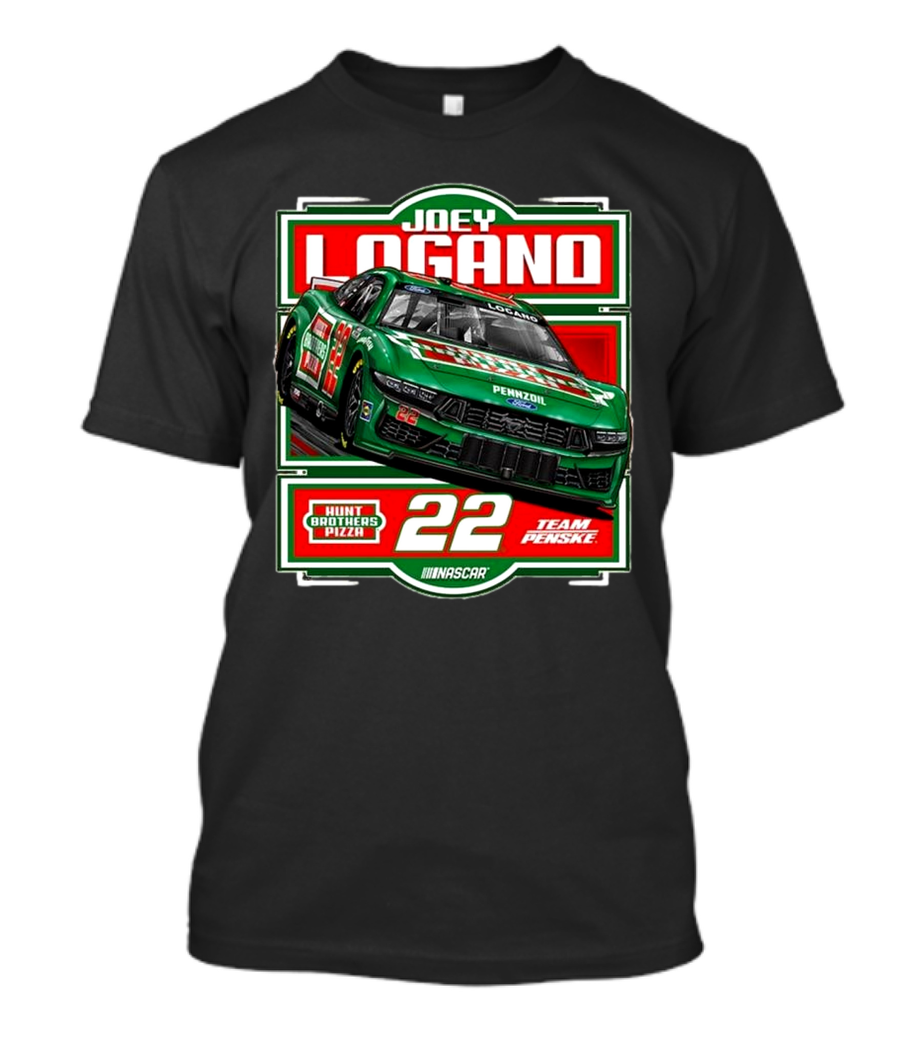 Joey Logano 22 Team Penske Hunt Brothers Pizza NASCAR Pennzoil Car T-Shirt