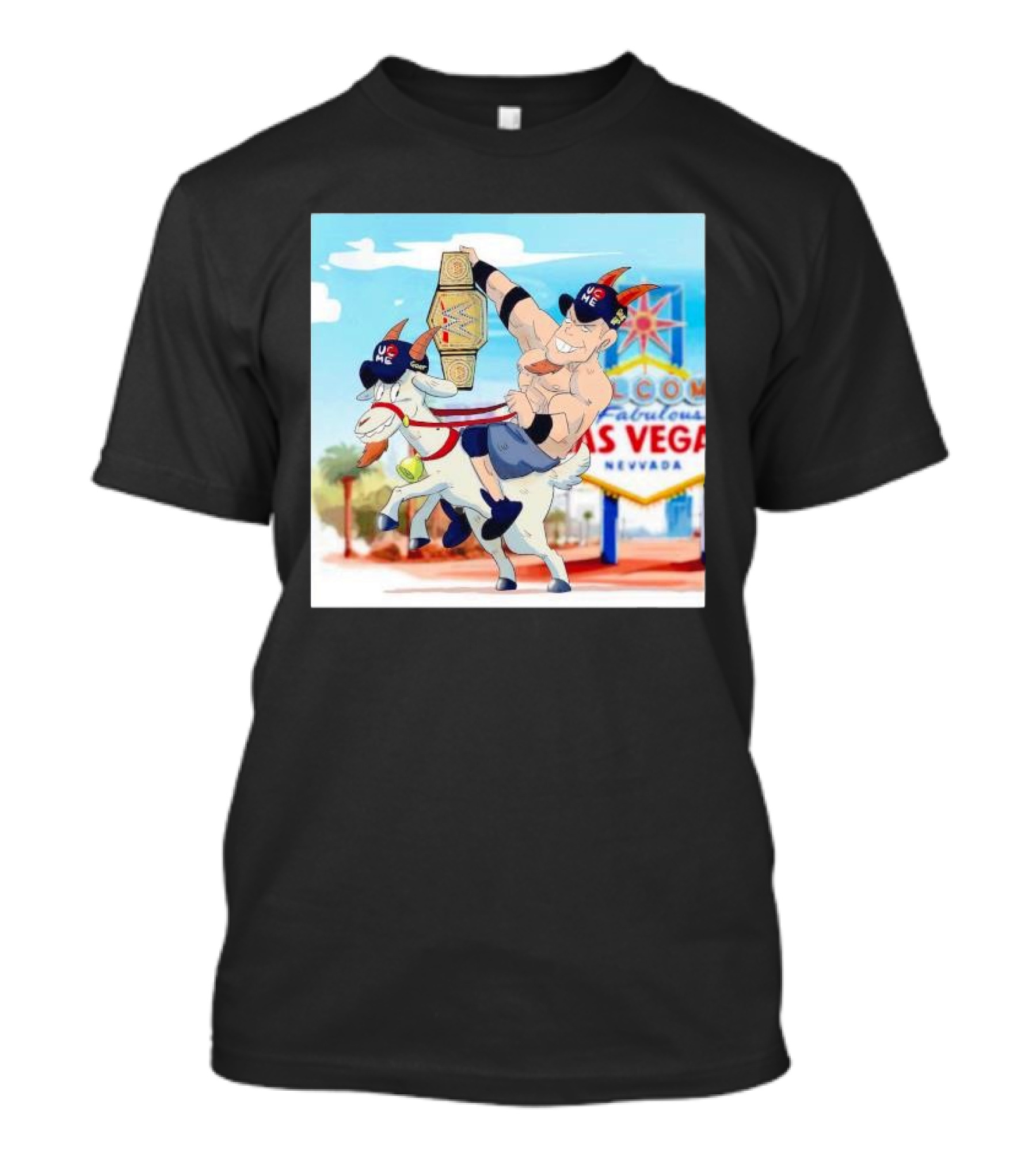 John Cena Rides Goat With Champion Belt At Las Vegas WrestleMania 17 T-Shirt