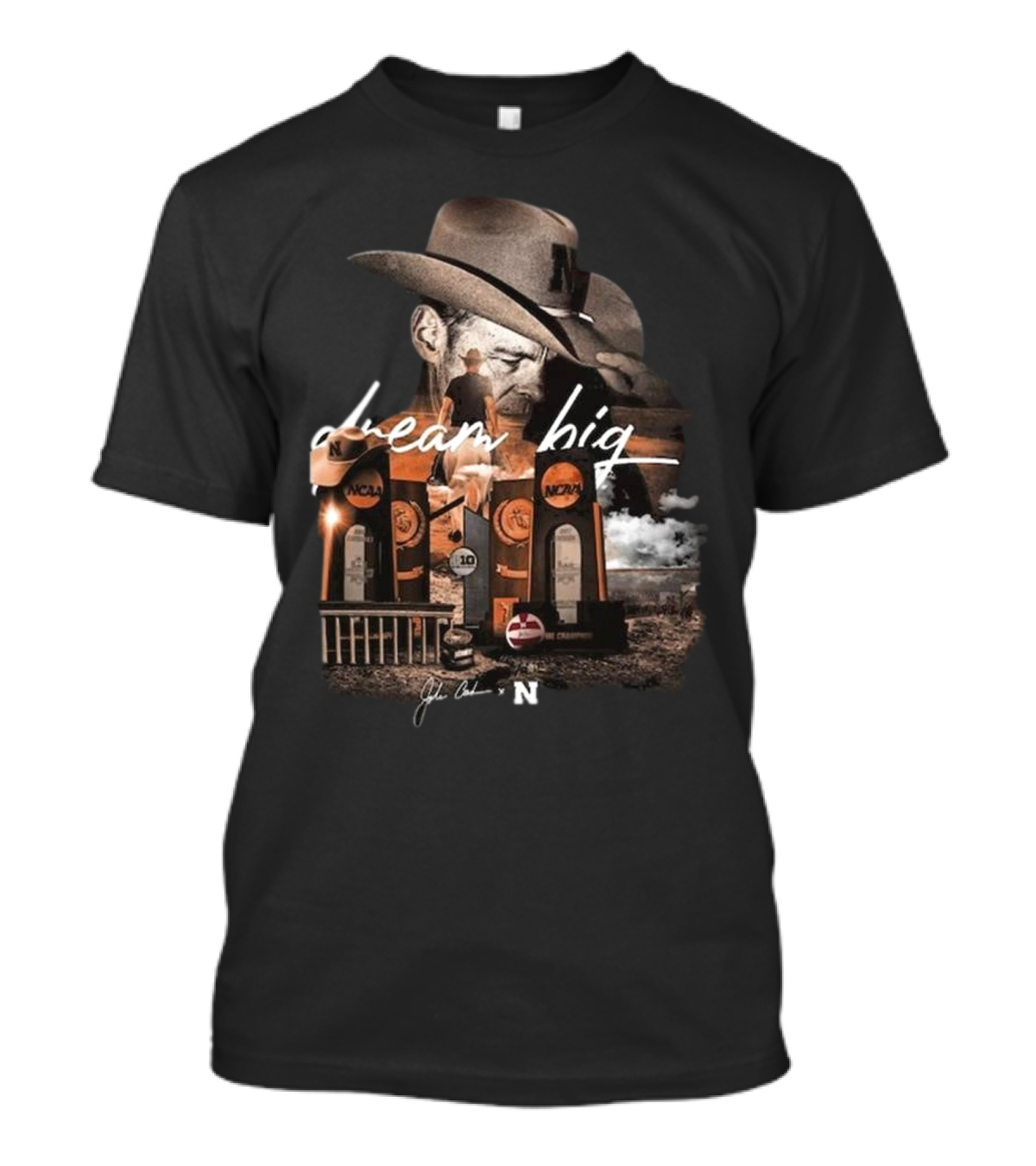 Dream Big John Cook Black Nebraska Huskers NCAA Champions T-Shirt
