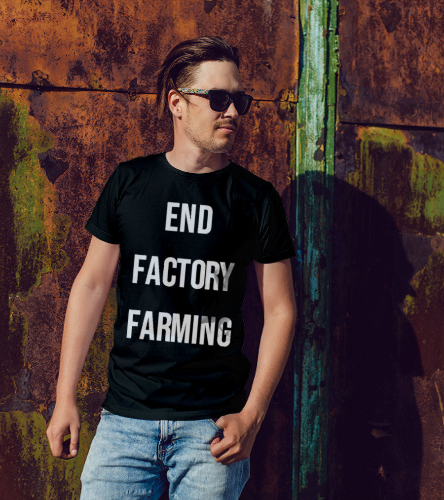 John Oberg End Factory Farming Vintage Activist Campaign T-Shirt