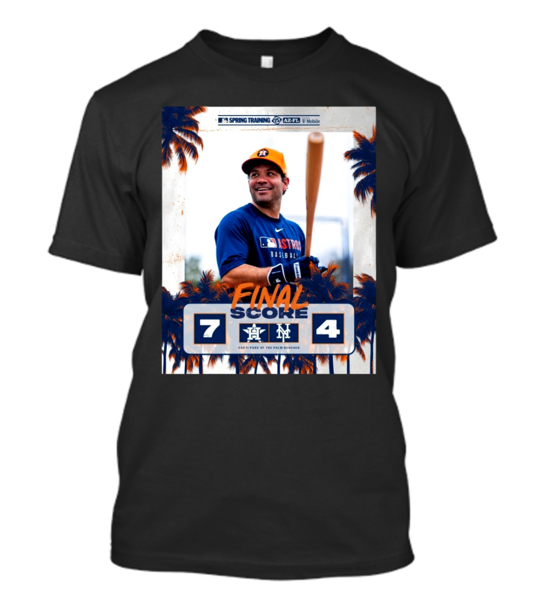 Spring Training Jose Altuve Houston Astros Vs New York Mets Final Score Cacti Park Palm Beaches 7-4 T-Shirt