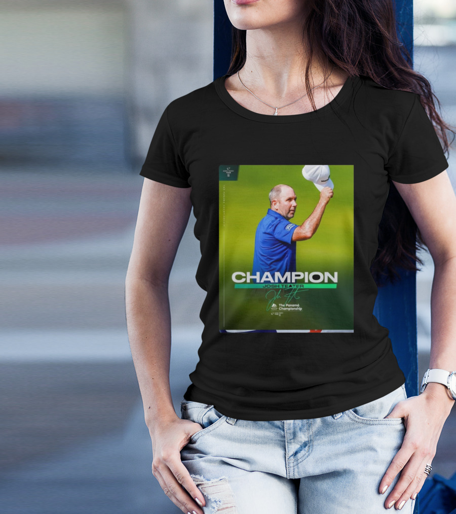 Josh Teater Champion Korn Ferry Tour Panamá Championship Signature T-Shirt