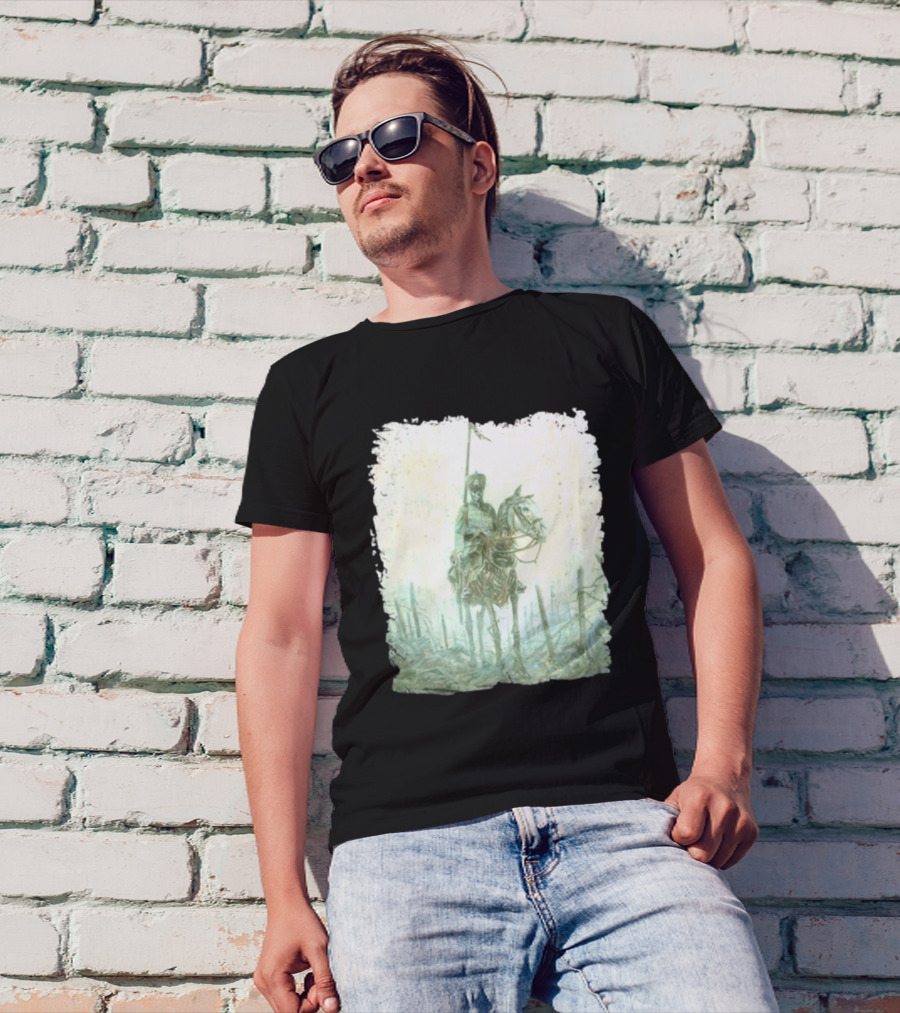 Kanonenfieber Fritz 4 Skeleton Soldier On Horse In Battlefield T-Shirt