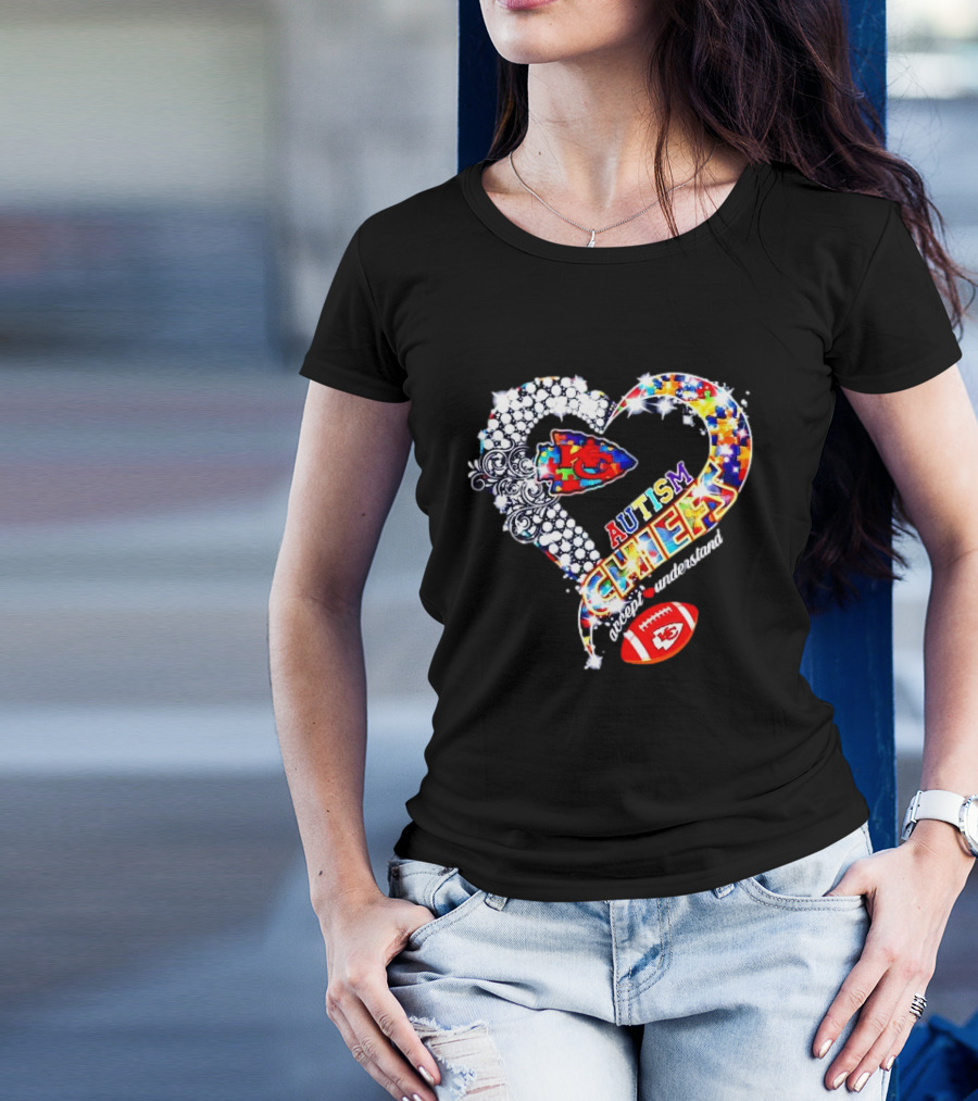 Kansas City Chiefs Autism Heart Accept Understand Love T-Shirt