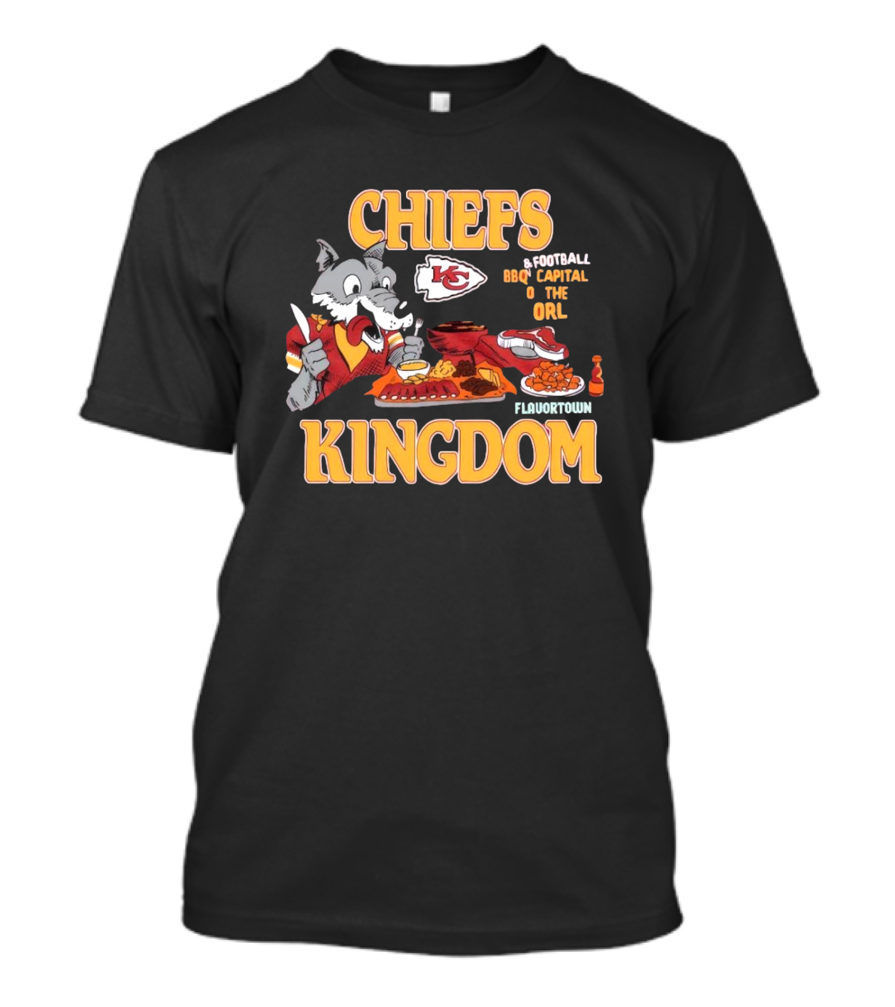 Chiefs Kingdom Football Flavortown BBQ Capital Of The World T-Shirt
