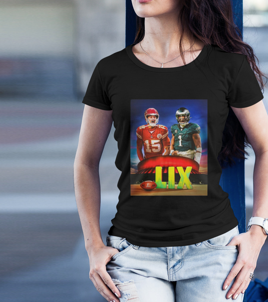 Kansas City Chiefs Patrick Mahomes Vs Philadelphia Eagles Jalen Hurts Super Bowl LIX T-Shirt