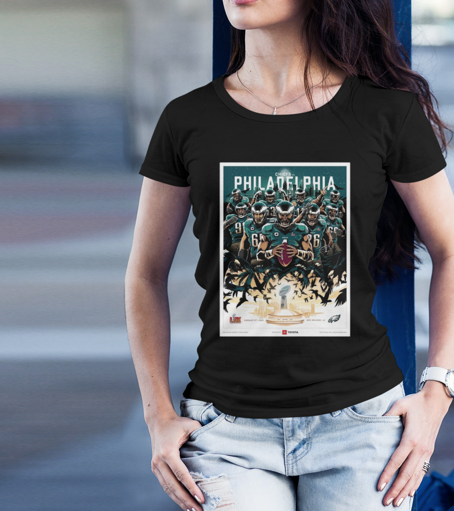 Chiefs Vs Philadelphia Super Bowl LIX February 9th 2025 New Orleans LA Eagles Series T-Shirt
