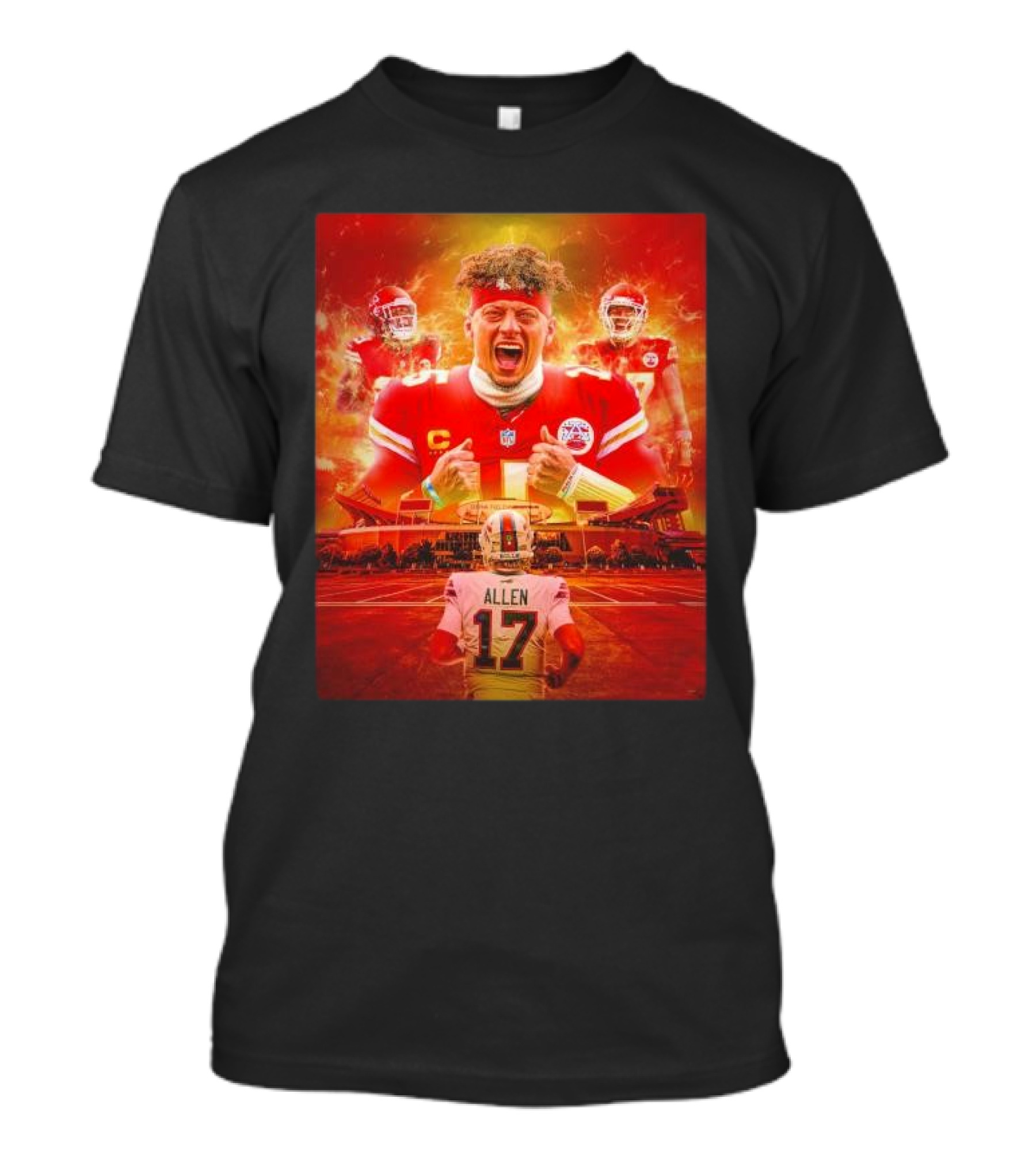 Kansas City Chiefs AFC Champions Mahomes Vs Allen Stadium Showdown T-Shirt