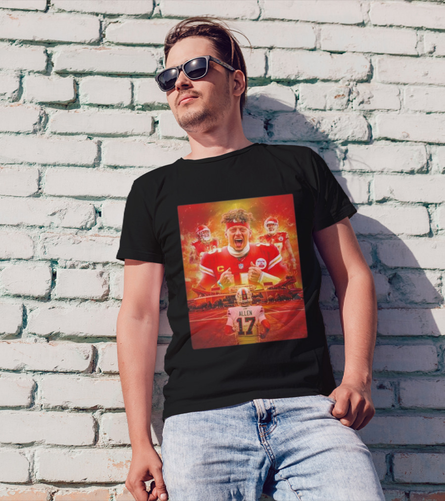 Kansas City Chiefs AFC Champions Mahomes Vs Allen Stadium Showdown T-Shirt