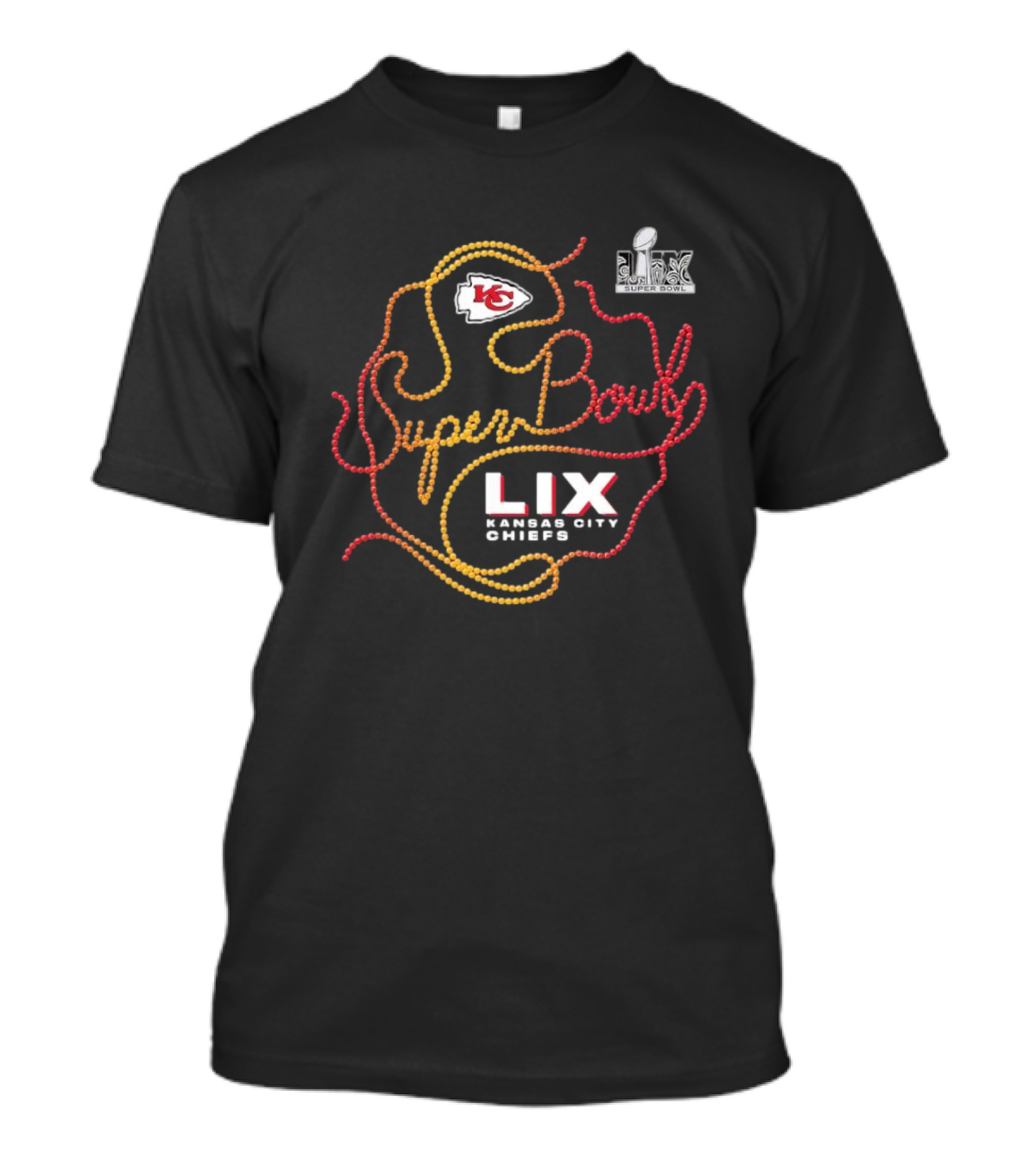 Kansas City Chiefs Super Bowl LIX Victory Celebration Beads 2024 T-Shirt