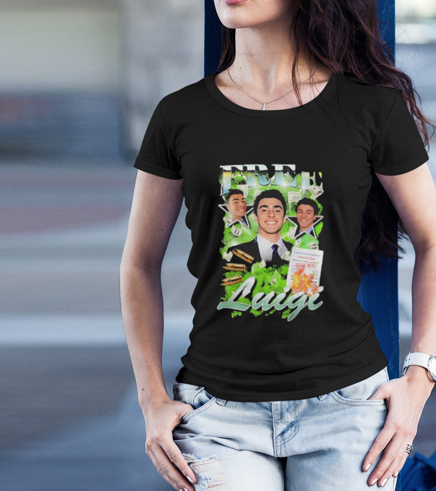 Free Luigi Keiajah Concert Green Money Stars T-Shirt