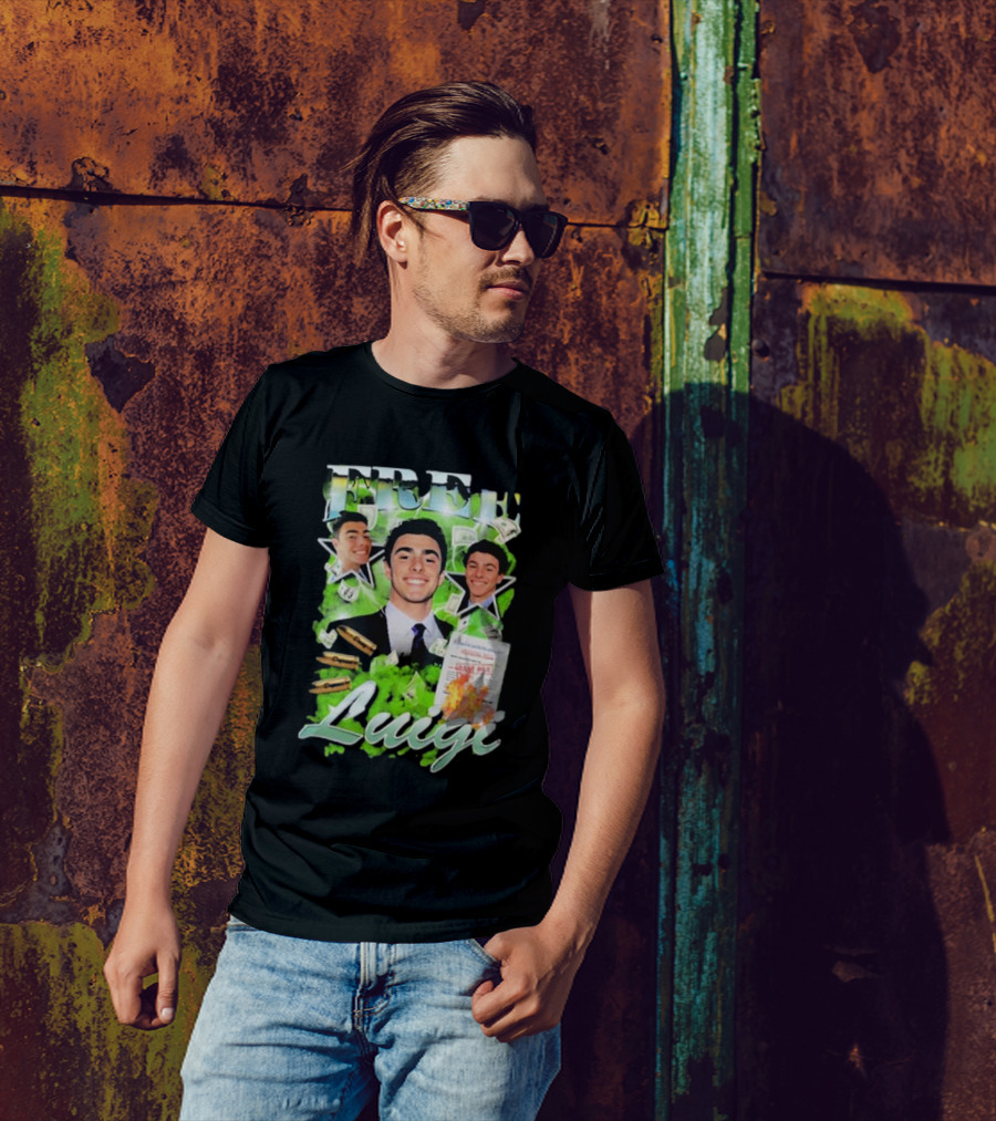 Free Luigi Keiajah Concert Green Money Stars T-Shirt