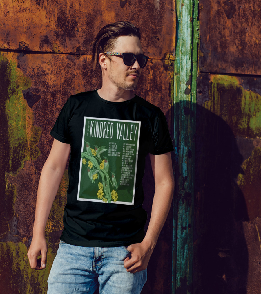 Kindred Valley 2025 Spring Tour Dates With Hummingbirds And Flowers T-Shirt