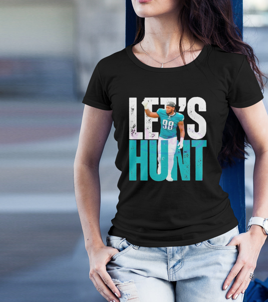 Let's Hunt Eagles Jalen Carter 98 Super Bowl LIX T-Shirt