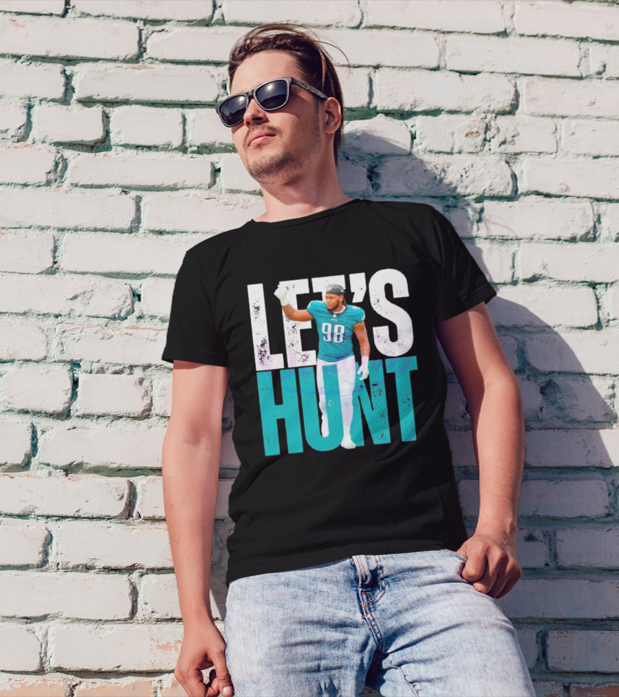 Let's Hunt Eagles Jalen Carter 98 Super Bowl LIX T-Shirt