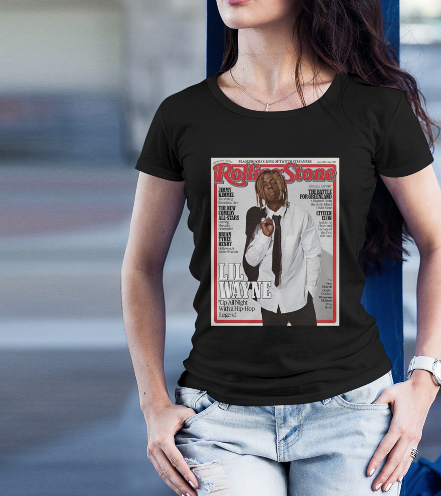 Rolling Stone Issue 1399 May 2025 Featuring Lil Wayne Up All Night With A Hip-Hop Legend T-Shirt