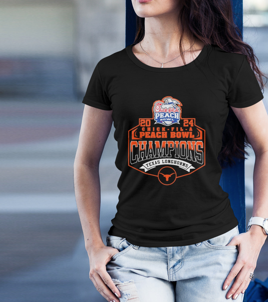 Texas Longhorns Chick-Fil-A Peach Bowl Champions 2024 T-Shirt