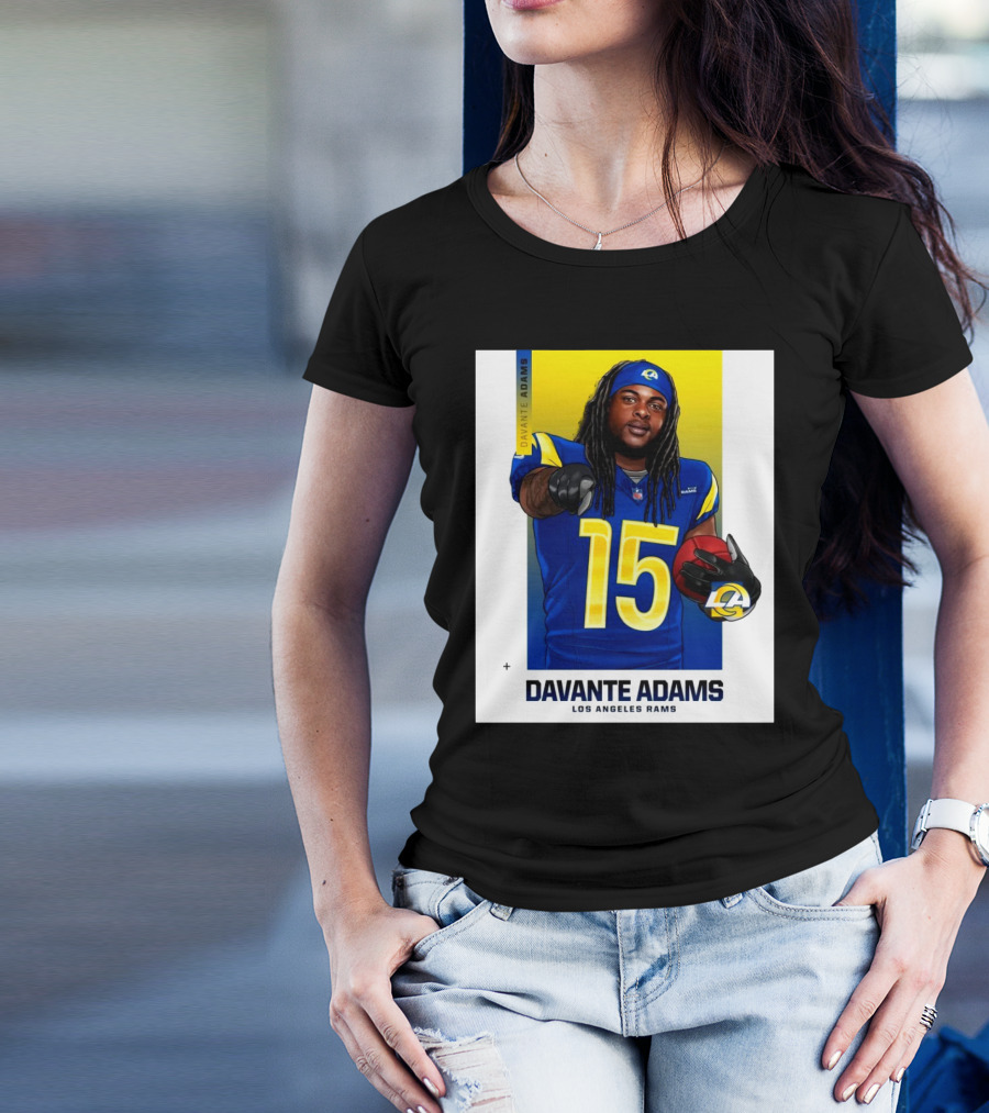 Los Angeles Rams Davante Adams 15 NFL Football LA Star T-Shirt