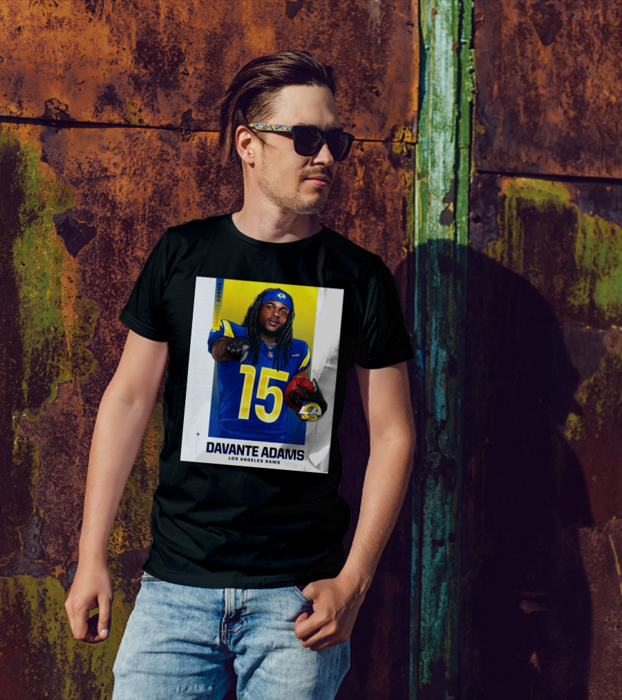 Los Angeles Rams Davante Adams 15 NFL Football LA Star T-Shirt