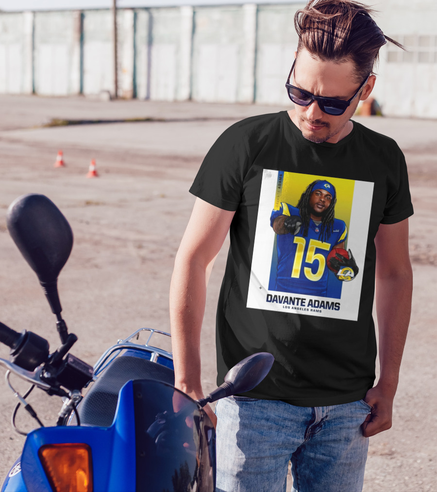 Los Angeles Rams Davante Adams 15 NFL Football LA Star T-Shirt