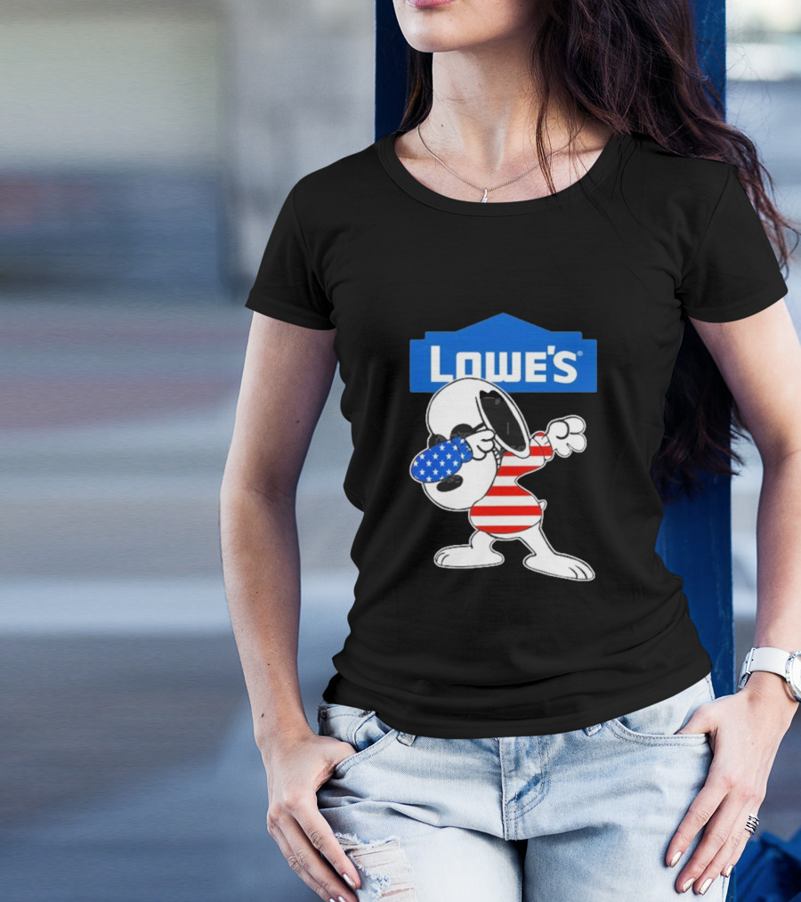 Lowe's Snoopy Dabbing American Flag Outfit T-Shirt