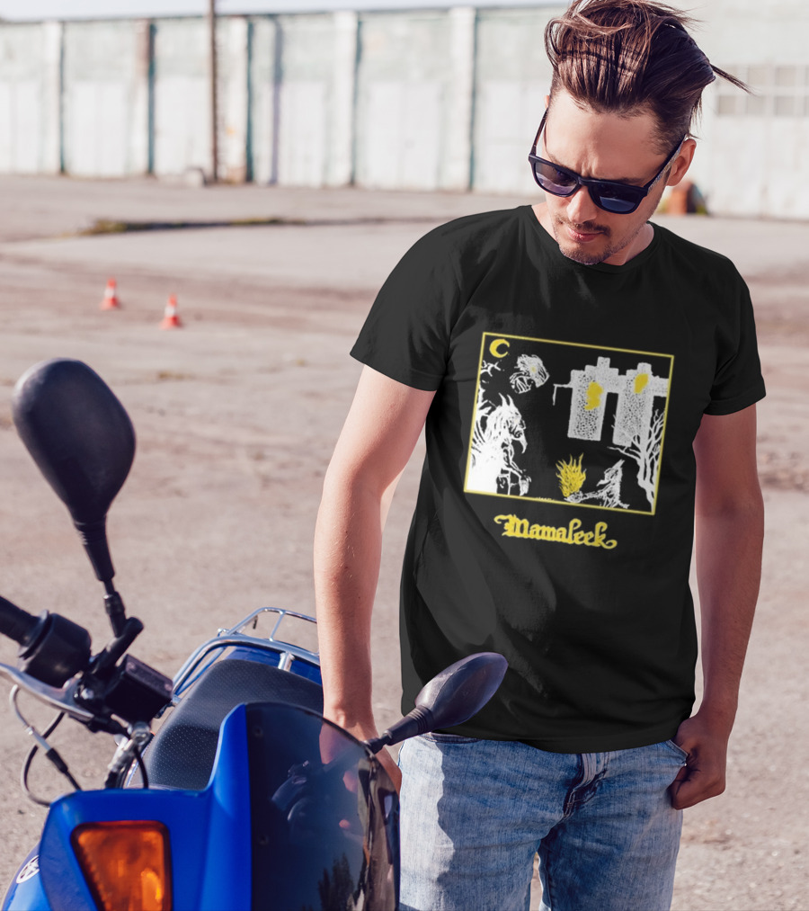 Mamaleek Netherworld Moonlit Cityscape And Surreal Figures T-Shirt
