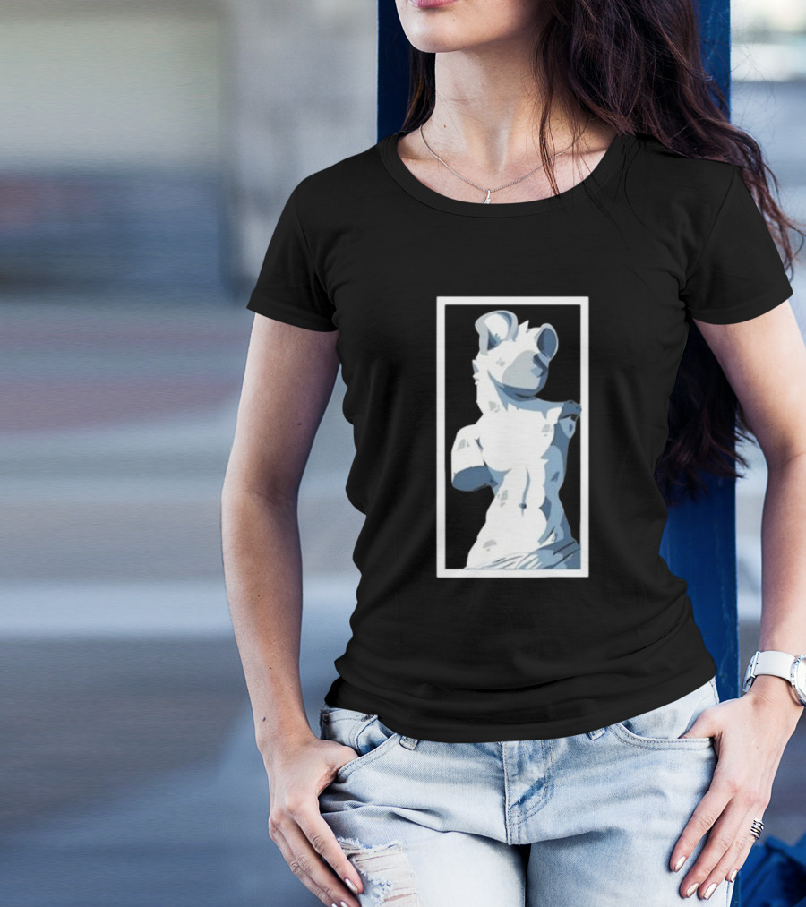 Mangoyena God's Chosen Hyena Statue Style T-Shirt