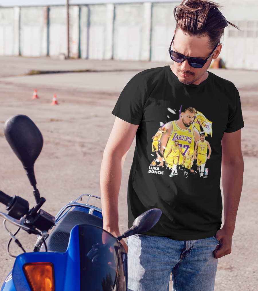 Luka Doncic 77 Vintage Style LA Lakers Basketball Imagery T-Shirt