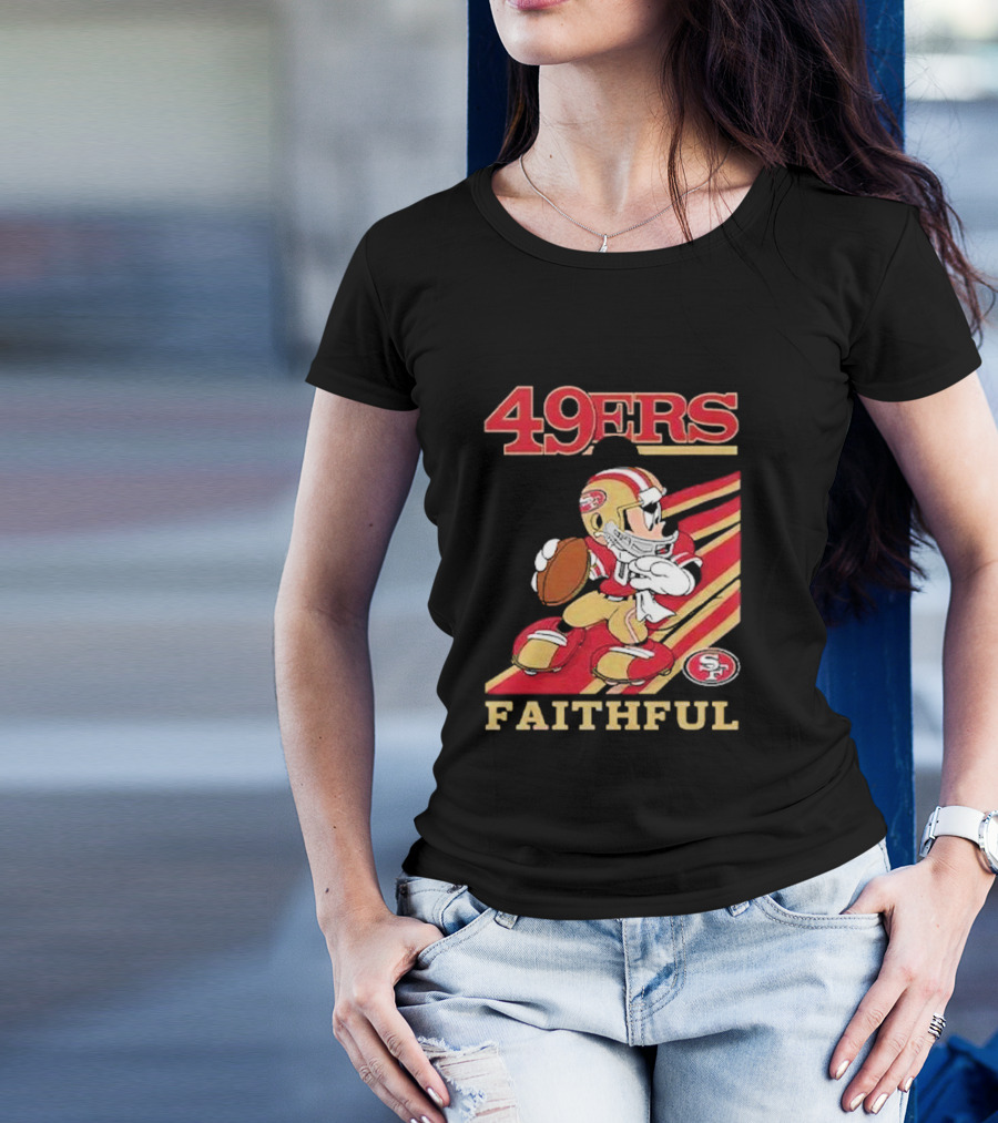 49ers Faithful Mickey Mouse Football Player T-Shirt