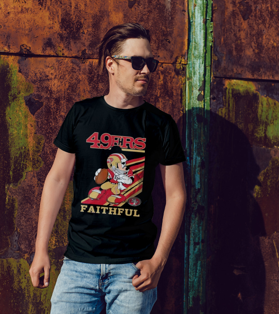 49ers Faithful Mickey Mouse Football Player T-Shirt
