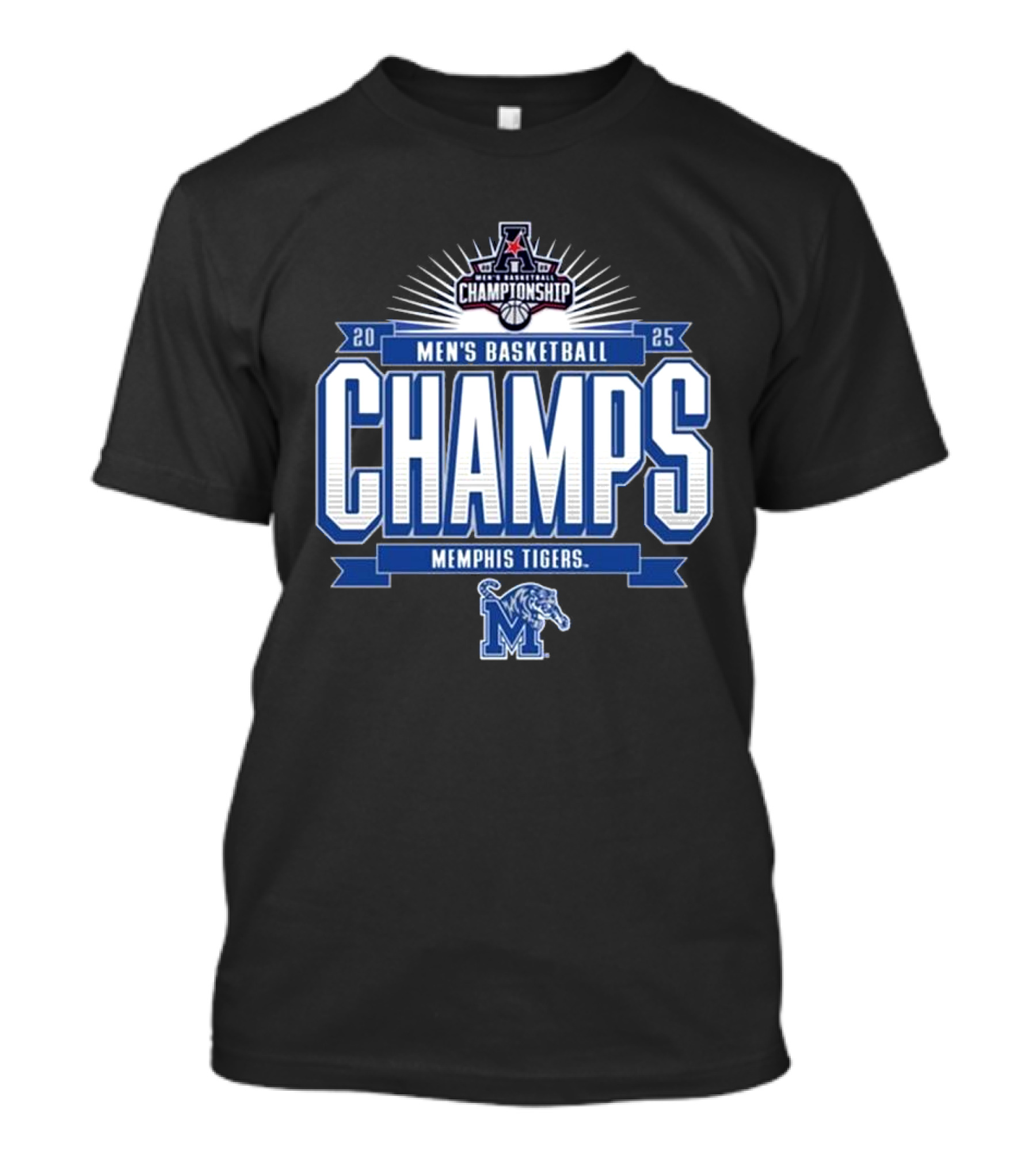 AAC Championship 2025 Men's Basketball Champs Memphis Tigers T-Shirt