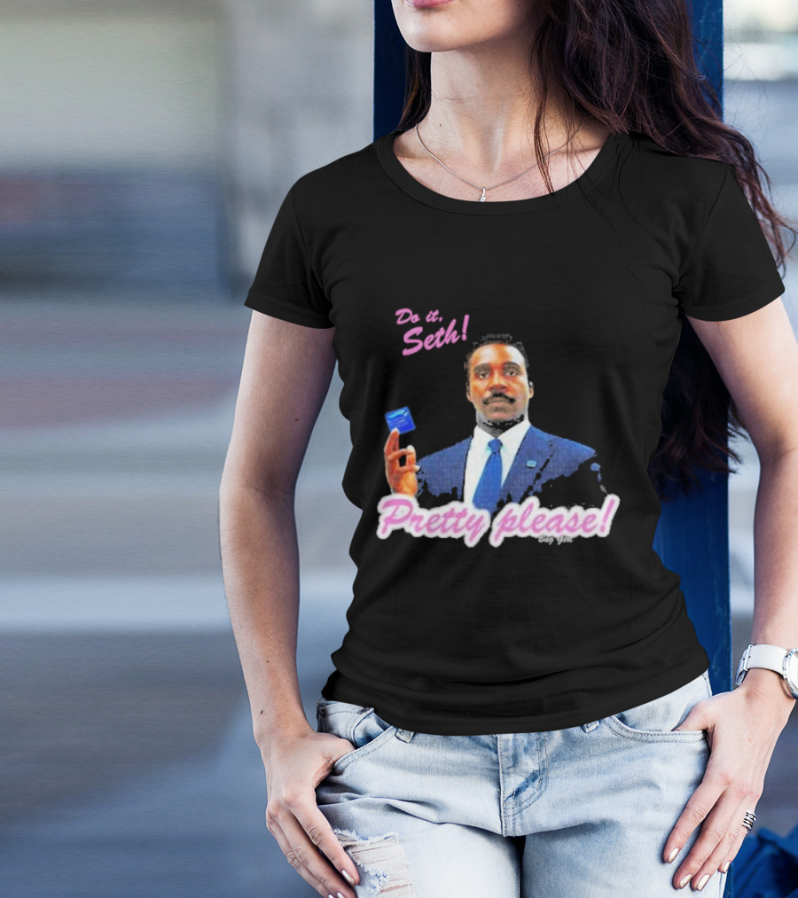 Do It Seth Pretty Please! Milchick Holding Blue Card T-Shirt