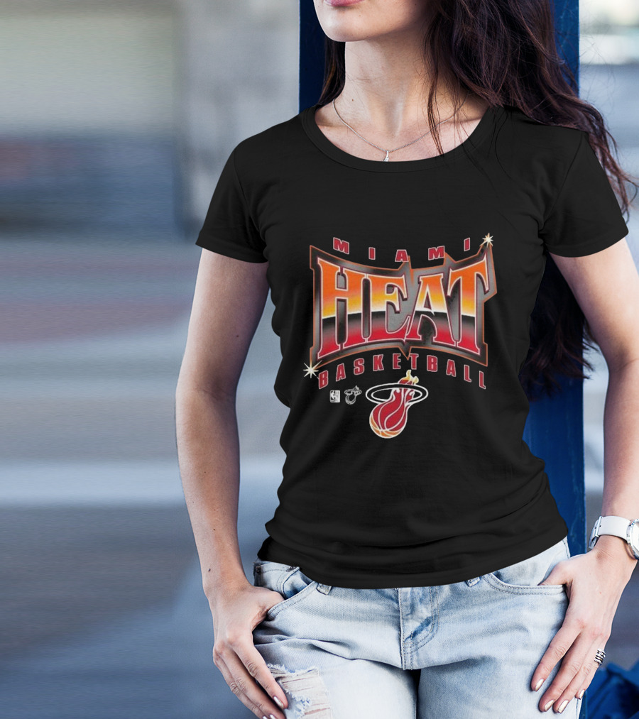 Miami Heat Basketball Worldwide Glow Up NBA Icons T-Shirt