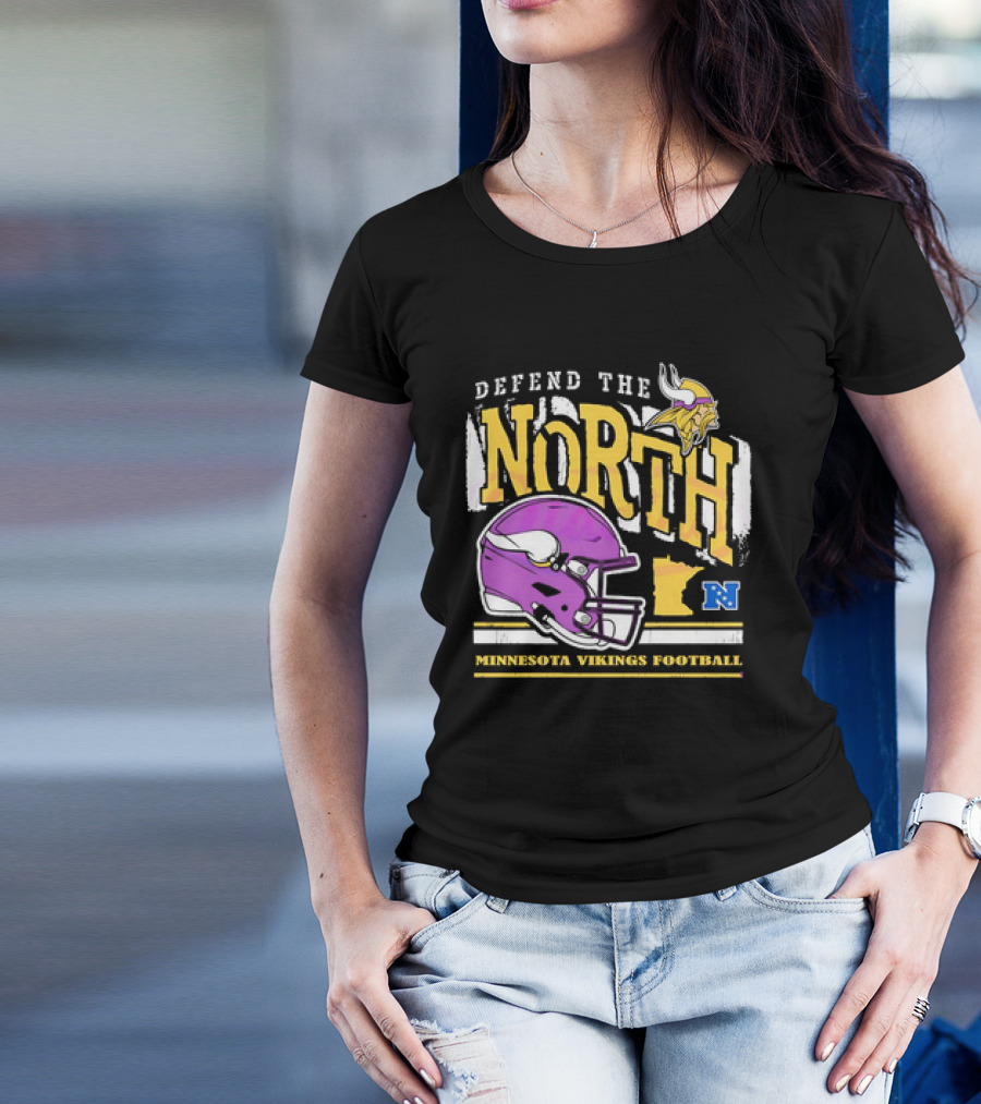 Defend The North Minnesota Vikings Football Vintage Helmet T-Shirt