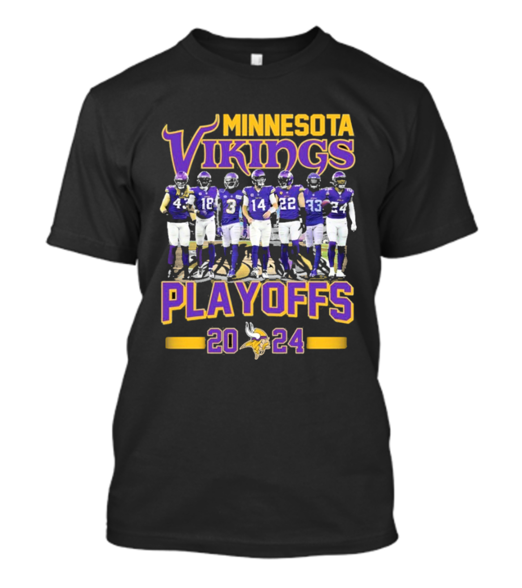 Minnesota Vikings Playoffs 2024 NFL Team Players T-Shirt