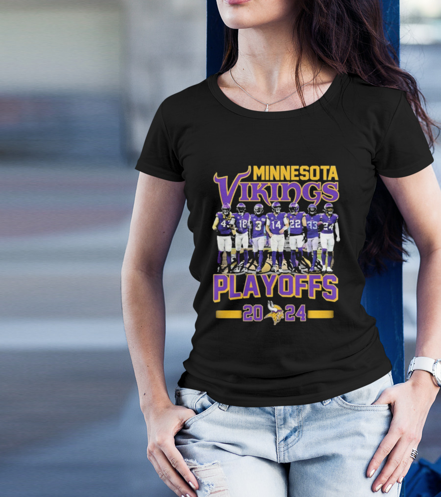 Minnesota Vikings Playoffs 2024 NFL Team Players T-Shirt