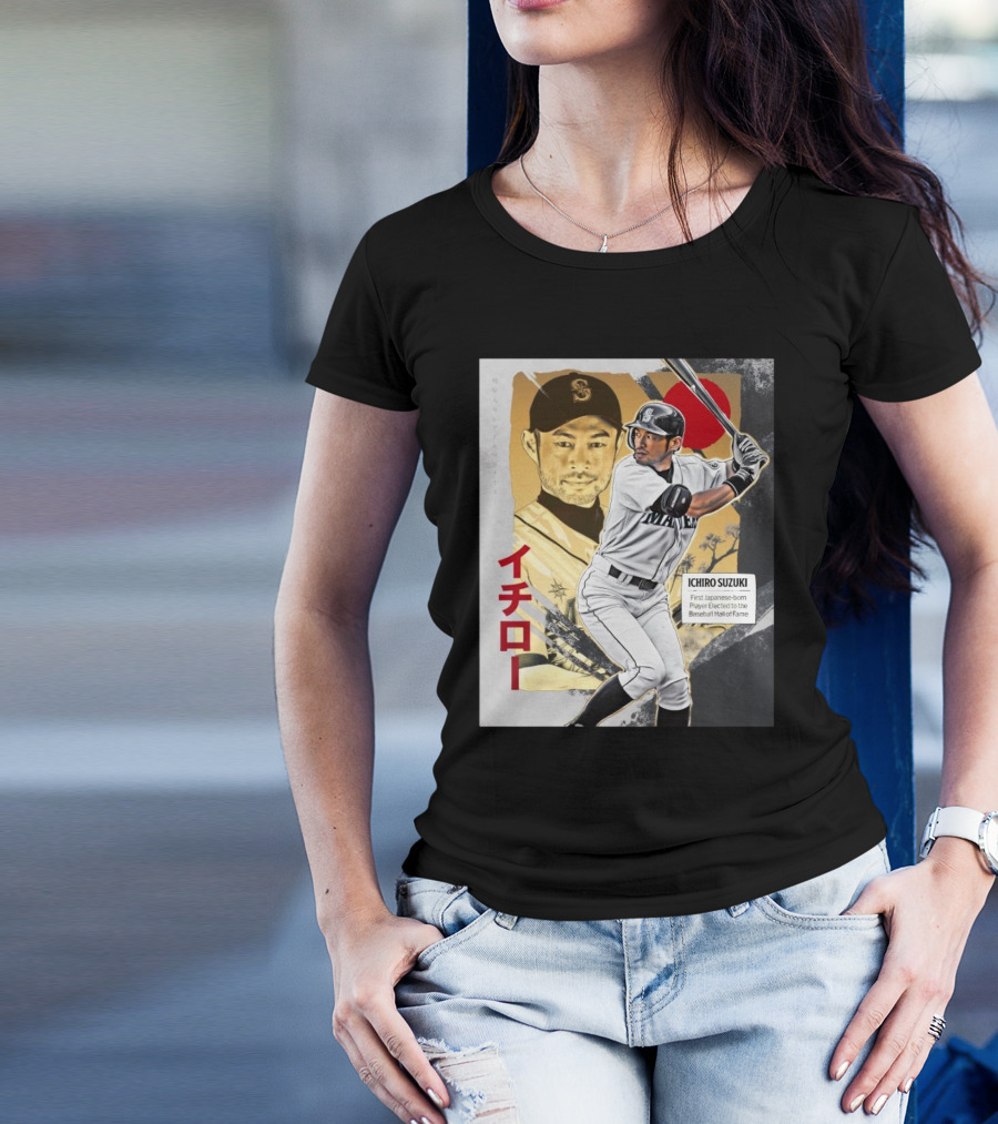 Ichiro Suzuki Seattle Mariners First Japanese-Born Player Elected To Baseball Hall Of Fame Red Sun T-Shirt